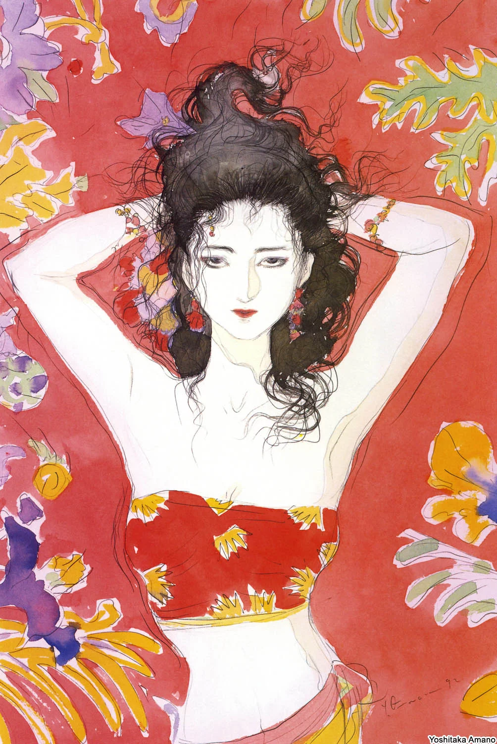 Yoshitaka Amano — The Virgin with Flowers — The Virgin
