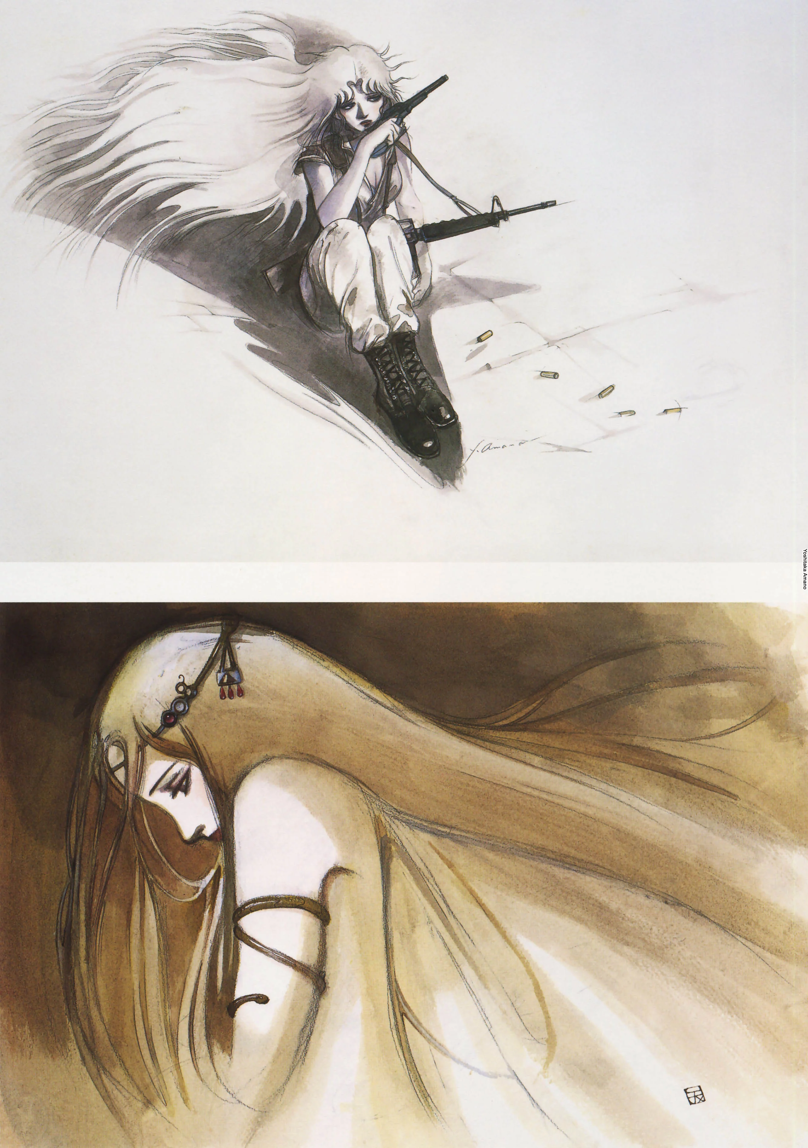 Yoshitaka Amano — La Vierge et le Guerrier céleste — The Virgin