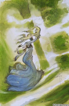 Yoshitaka Amano — Silhouette dans le Vent Vert
