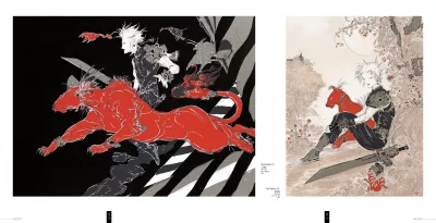 Yoshitaka Amano — Cloud et Red XIII, duo légendaire