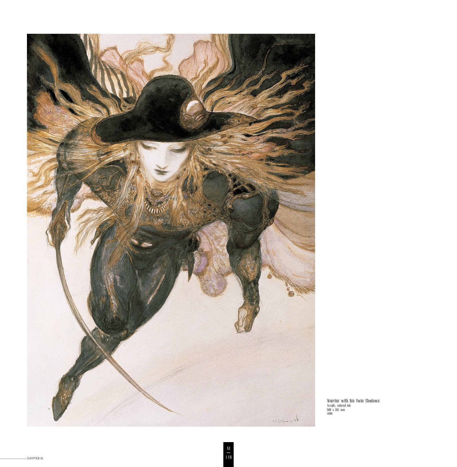 Yoshitaka Amano — Guerrier et ses ombres jumelles — Worlds of Amano