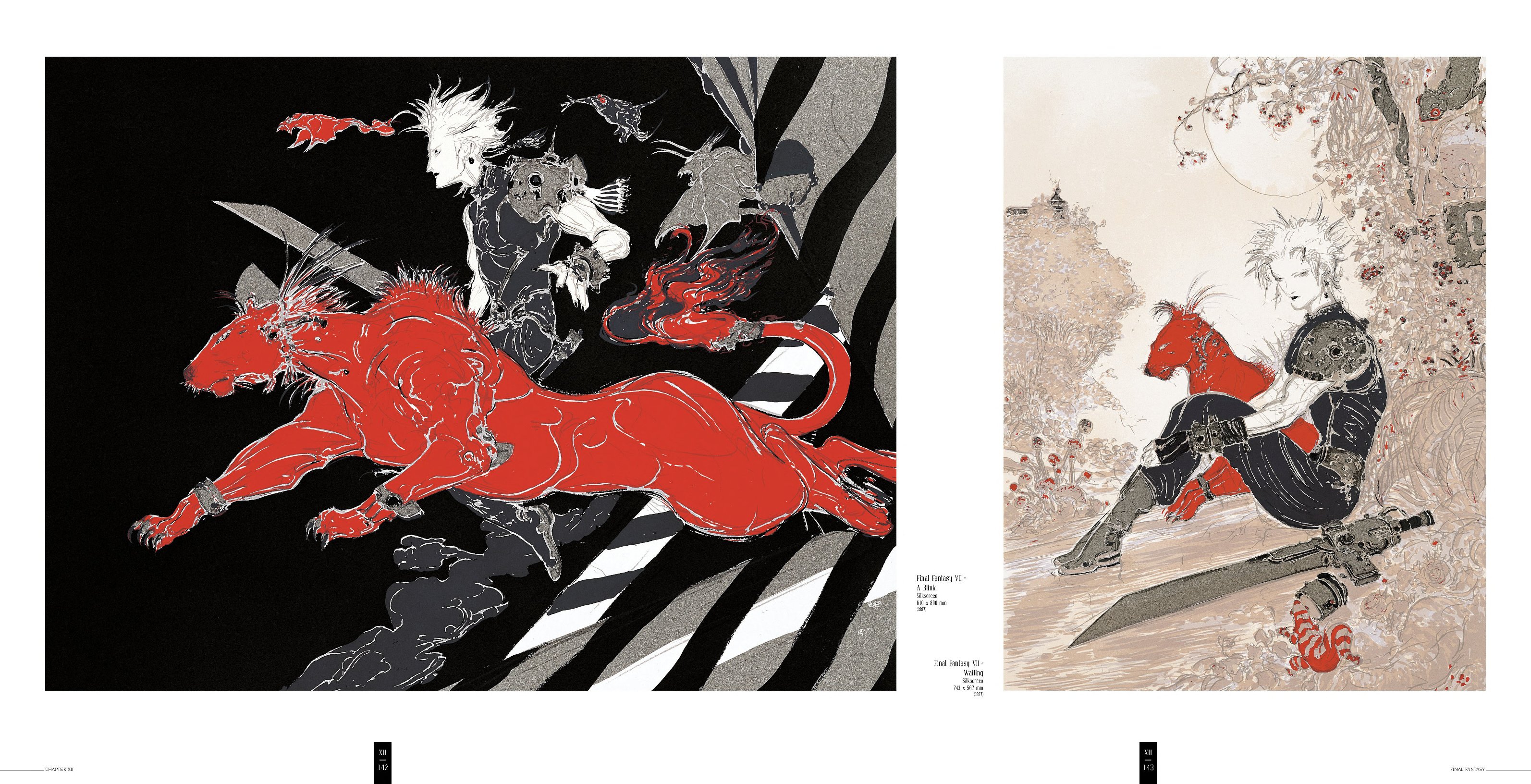 Yoshitaka Amano — Cloud and Red XIII, Legendary Duo — Worlds of Amano